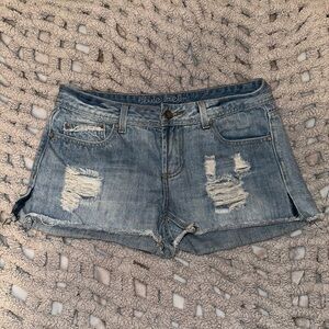 Blue Distressed Denim Shorts Size 7